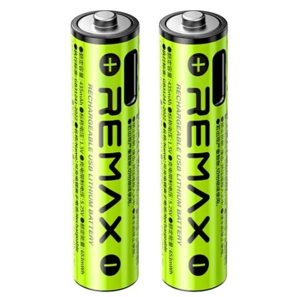 Фото - Аккумулятор тип AAA Remax New Energy AAA Rechargeable USB Lithium Battery 814mWh 2 шт. (6954851255413)