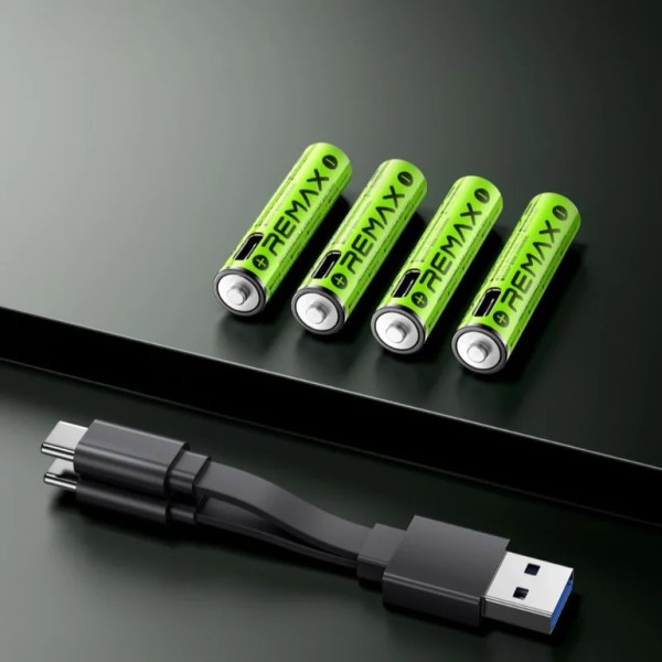 Фото - Аккумулятор тип AAA Remax New Energy AAA Rechargeable USB Lithium Battery 814mWh 2 шт. (6954851255413)