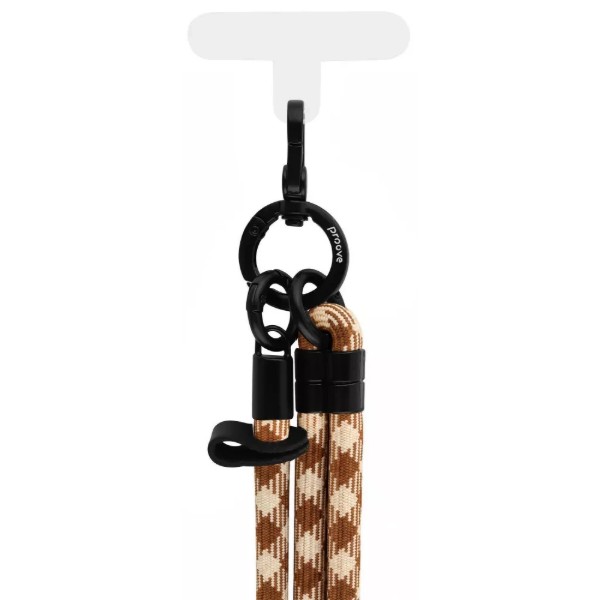 Фото - Ремінець для смартфону Proove Twist Check Cross-Body Strap beige/brown (PSBSUNCC1565)