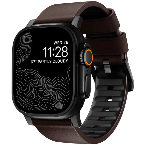Фото - Ремешок для смарт-часов Nomad Active Band Pro Black Hardware Classic Brown 46mm/49mm (NM1A4MBNW0)