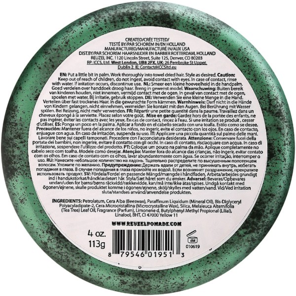 Фото - Помада для укладки волос Reuzel Green Grease Pomade 95 г (850047821980)
