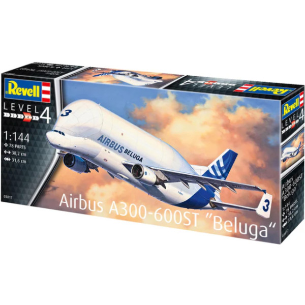 Фото - Набір для моделювання техніки Revell модель літак Airbus A300-600ST Beluga 1:144 (RVL-03817)