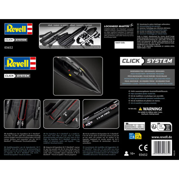 Фото - Набор для моделирования техники Revell модель самолет Lockheed SR-71 Blackbird 1:110 (RVL-03652)