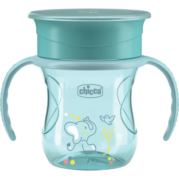 Фото - Чашка-непроливайка дитяча Chicco Perfect Cup 200 мл від 12 м блакитна (06951.25)