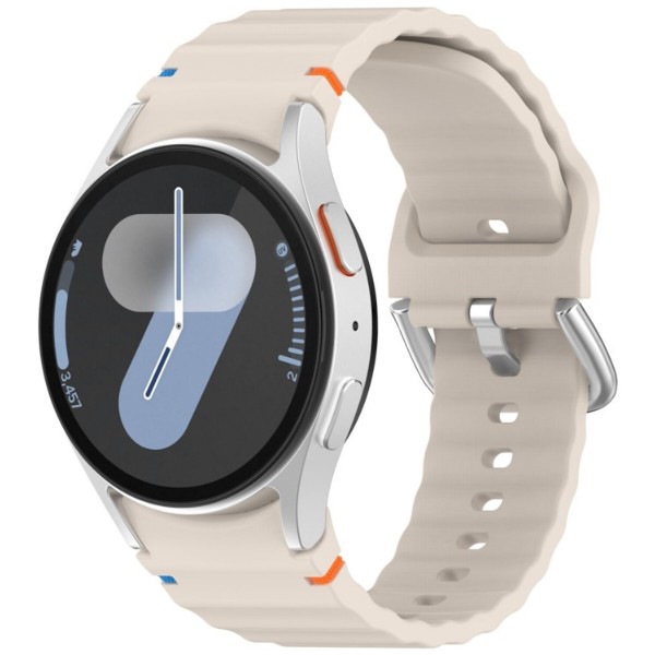 Фото - Ремінець для смарт-годинника BeCover Ribbed Tape (20mm) for Samsung Galaxy Watch 7 (40/44mm) / 7 FE / 6 / 6 Classic / 5 / 5 Pro / 4 / 4 Classic / Watch 3 (41mm) Cream (712039)