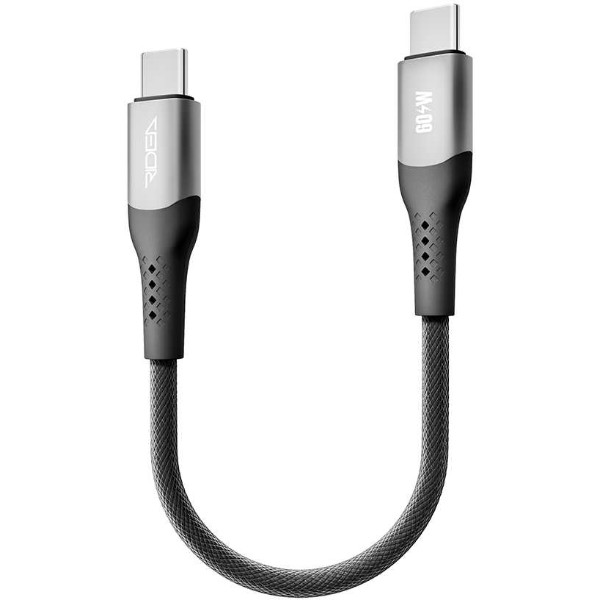 Фото - Кабель Ridea UltraStrong Type-C to Type-C 60W 0.25m Black (RC-US42)