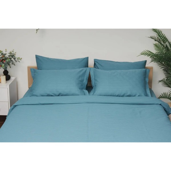 Фото - Підковдра двоспальна євро Moon&Star Satin Stripe Stripe Green King Size 220x240 см (MS-870000434)