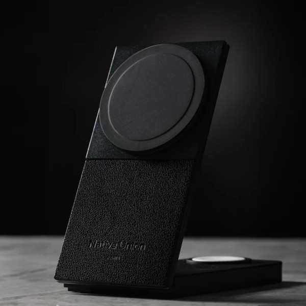 Фото - Бездротовий зарядний пристрій Native Union Rise 3-in-1 Qi2 Wireless Charger Black (RS-3IN1-BLK-INT)
