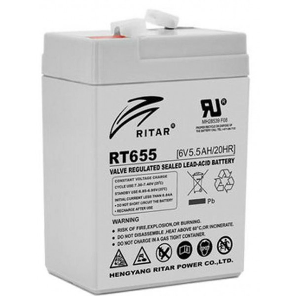 Фото - Аккумулятор для ИБП Ritar AGM RT655 6V-5Ah