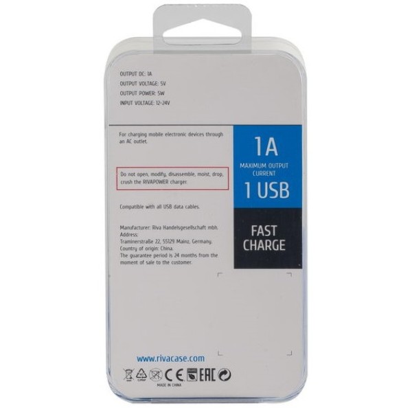 Фото - Автомобільний зарядний пристрій RIVACASE VA4211 W00 (White)