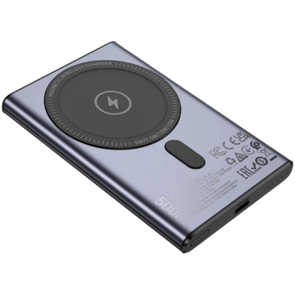 Фото - Батарея мобильная HOCO Q32 Bird PD20W Magnetic Wireless (5000 mAh) Metal Grey (714869)