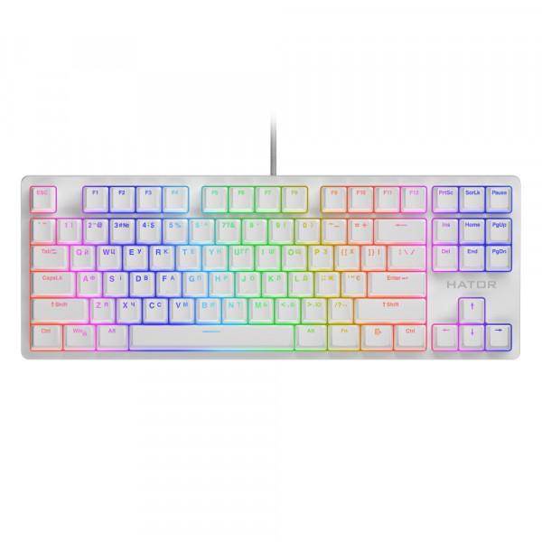 Фото - Клавіатура дротова ігрова Hator Rockfall 2 Optica Black TKL White (HTK-731) Фото - Клавіатура дротова ігрова Hator Rockfall 2 Optica Black TKL White (HTK-731)