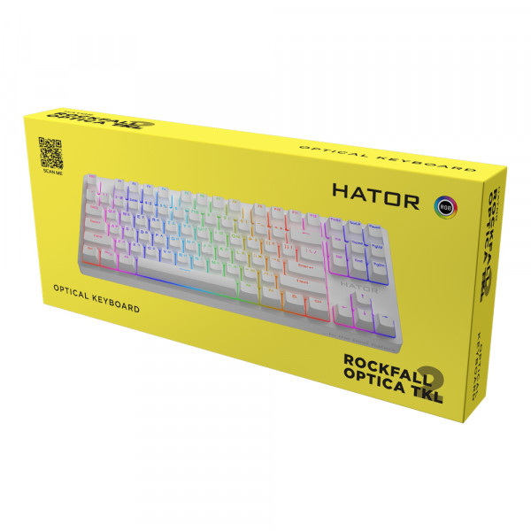 Фото - Клавіатура дротова ігрова Hator Rockfall 2 Optica Black TKL White (HTK-731)