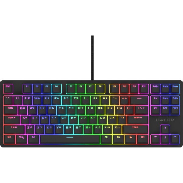 Фото - Клавіатура дротова ігрова Hator Rockfall 2 Mecha TKL Indigo USB Black (HTK-525)