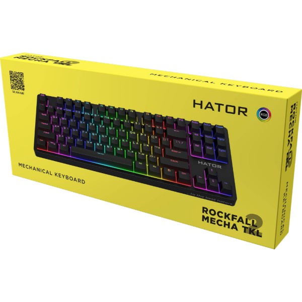 Фото - Клавіатура дротова ігрова Hator Rockfall 2 Mecha TKL Indigo USB Black (HTK-525)
