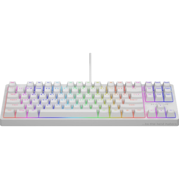 Фото - Клавиатура проводная игровая Hator Rockfall 2 Mecha TKL Orange USB White (HTK-521)