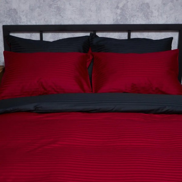 Фото - Комплект постільної білизни Moon&Star Satin Stripe Dark Romance 175х210 (MS-820008549)