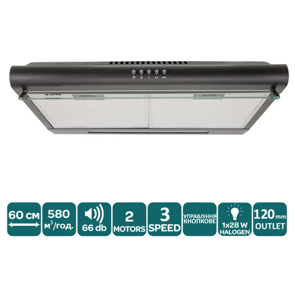Фото - Вытяжка традиционная Ventolux ROMA 60 BK 2M LUX
