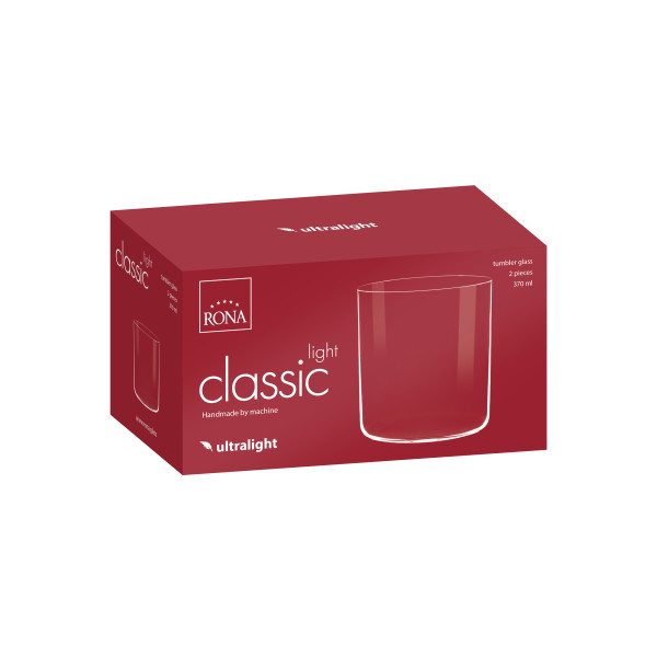 Фото - Набір склянок Rona CLASSIC LIGHT DOF 370 мл 2 шт. (1605/UM/370)