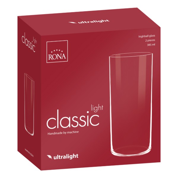 Фото - Набор стаканов Rona CLASSIC LIGHT HB 385 мл 2 шт. (1605/UM/385)