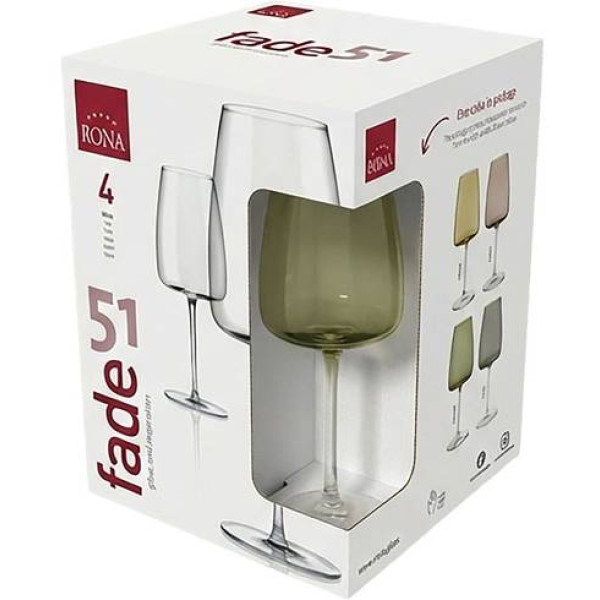 Фото - Набір келихів Rona FADE EMERALD 510 мл 4 шт. (7023/45312/510)