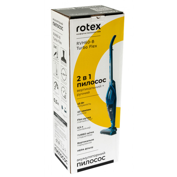 Фото - Пылесос ручной для дома Rotex RVH60-B Turbo Flex