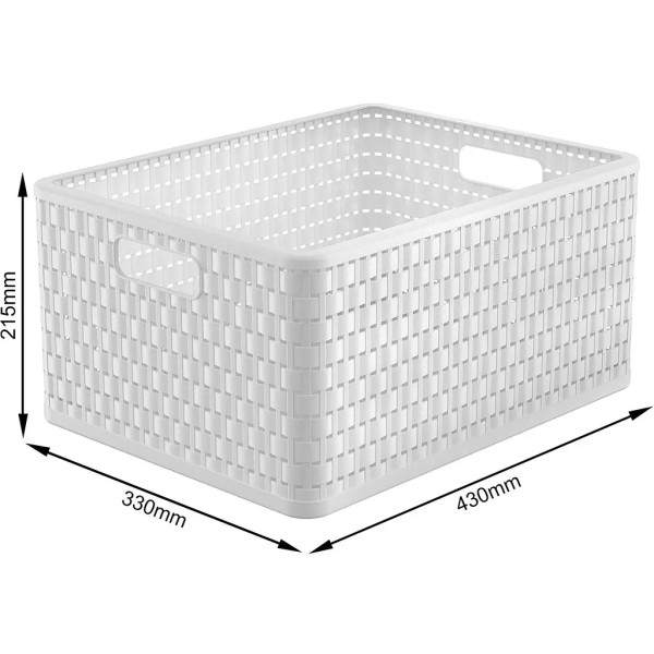 Фото - Короб для зберігання Rotho А4 COUNTRY 28 л білий (11668.1)