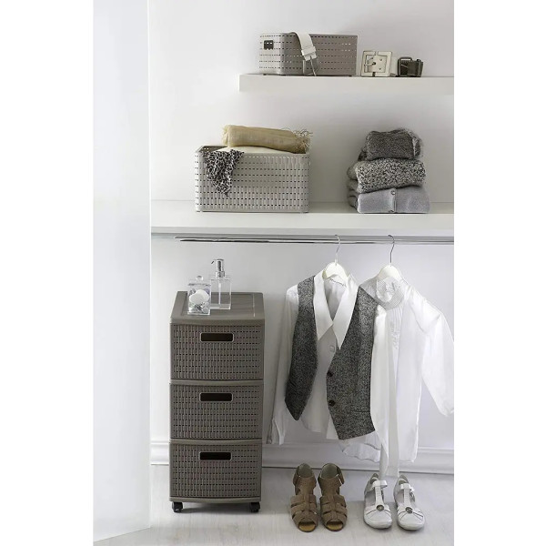 Фото - Короб для зберігання Rotho А4 COUNTRY 28 л білий (11668.1)