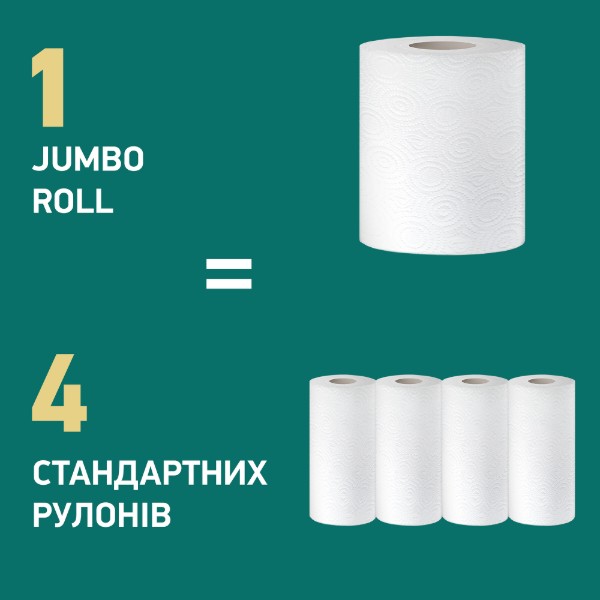 Фото - Рушники паперові Сніжна панда Extra Care JUMBO ROLL, білі, 3 шари, 1 рулон (4820183971500)