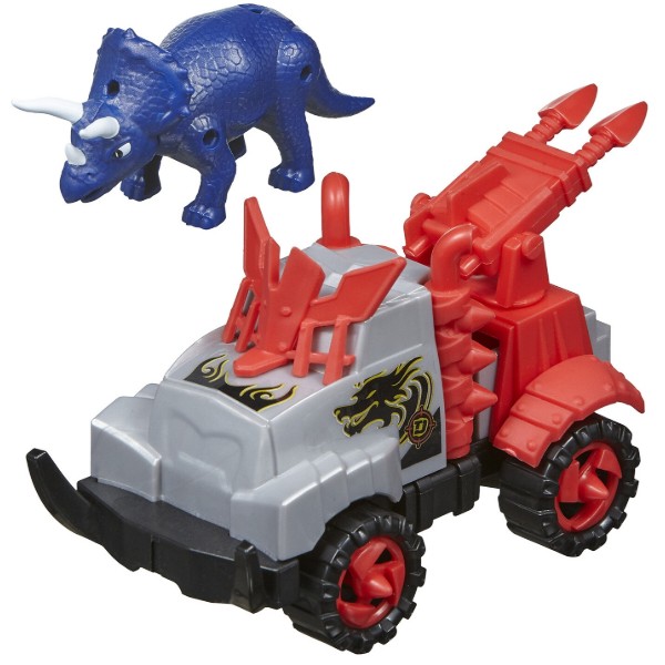 Фото - Автотранспорт Road Rippers Машинка і динозавр Triceratops blue (20073)