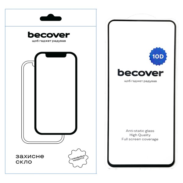 Фото - Захисне скло для смартфону BeCover for Oppo А60 4G / A3 / A3x / A40m 10D Black (712354)