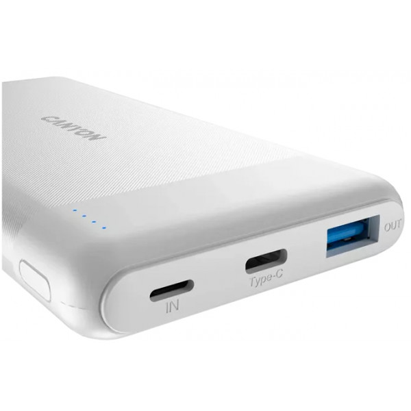 Фото - Батарея мобільна Canyon PB-109 10000mAh PD QC White (CNE-CPB1009W)