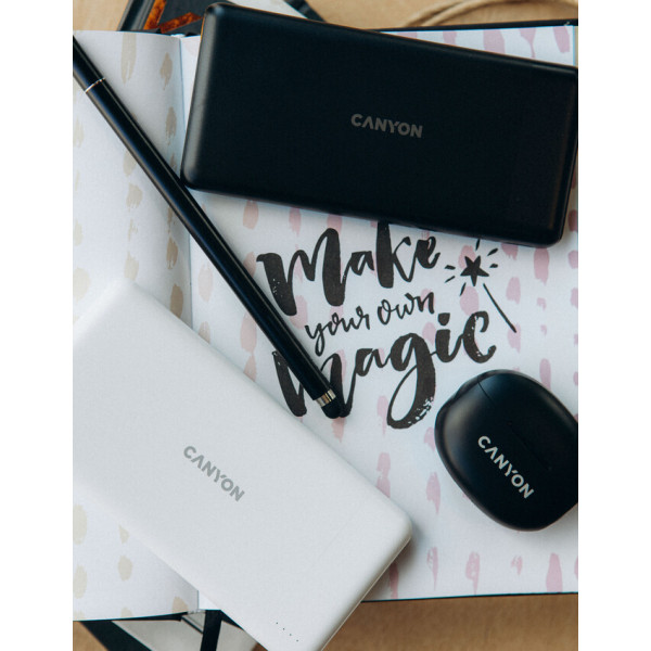Фото - Батарея мобільна Canyon PB-109 10000mAh PD QC White (CNE-CPB1009W)