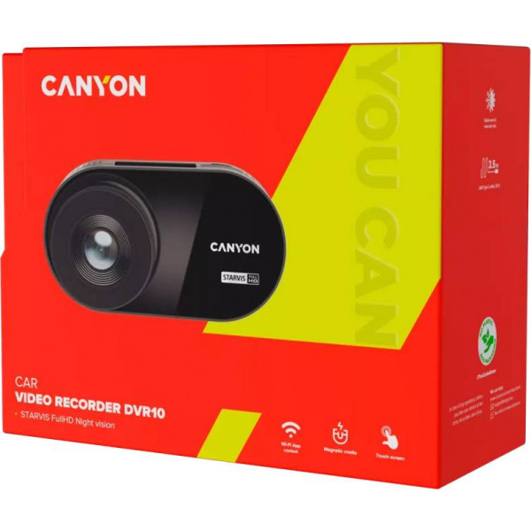 Фото - Відеореєстратор Canyon DVR40GPS UltraHD 4K 2160p GPS Wi-Fi Black (CND-DVR40GPS)
