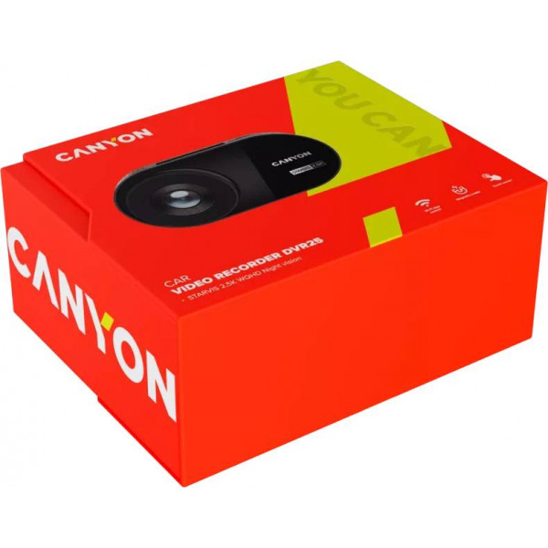 Фото - Відеореєстратор Canyon DVR25 WQHD 2.5K 1440p Wi-Fi Black (CND-DVR25)