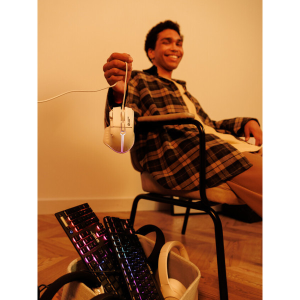 Фото - Миша дротова ігрова Canyon Fortnax GM-636 White (CND-SGM636W)