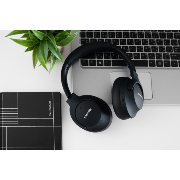Фото - Наушники полноразмерные беспроводные Canyon OnRiff 10 ANC Black (CNS-CBTHS10BK)