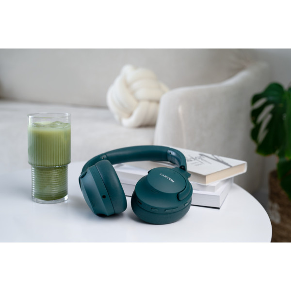 Фото - Наушники полноразмерные беспроводные Canyon OnRiff 10 ANC Green (CNS-CBTHS10GN)