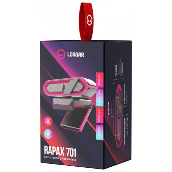 Фото - Веб-камера для компьютера Lorgar Rapax 701 Streaming 2K Pink (LRG-SC701PK)