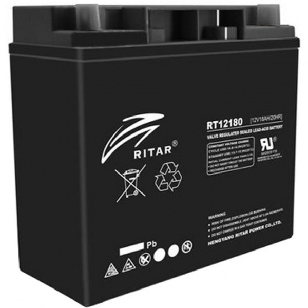 Фото - Акумулятор для ДБЖ Ritar AGM 12V-18Ah Black (RT12180B)
