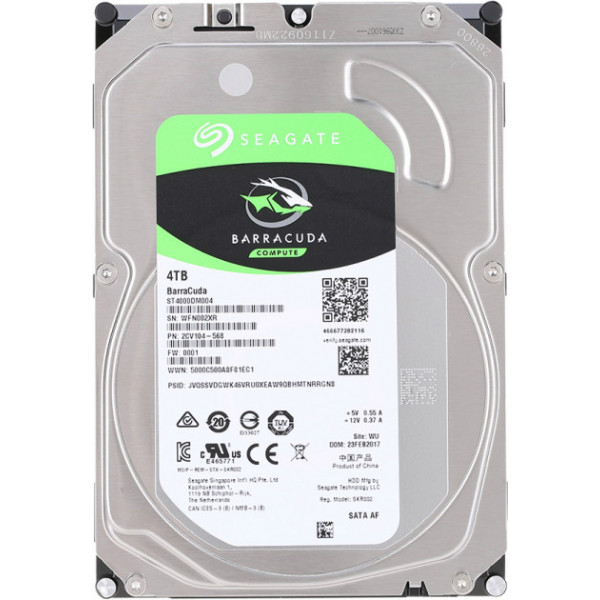 Жесткий диск внутренний Seagate BarraCuda HDD 4TB 5400rpm 256MB