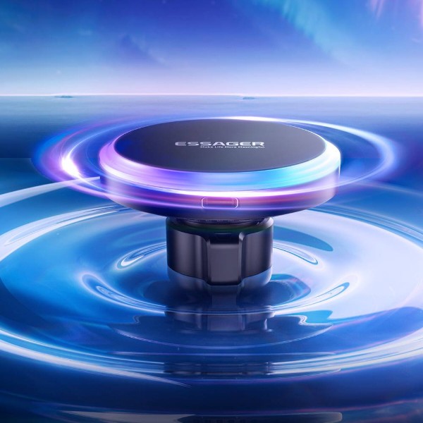 Фото - Автотримач з бездротовою зарядкою Essager Neon magnetic wireless charger car bracket beak hook + paste (EZJCX-NH01-Z)