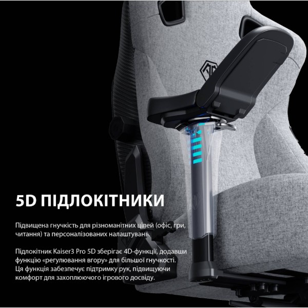 Фото - Кресло для геймеров Anda Seat Kaiser 3 Pro Size XL Grey Fabric (AD12YDC-XL-01-G-PV/F-G02)