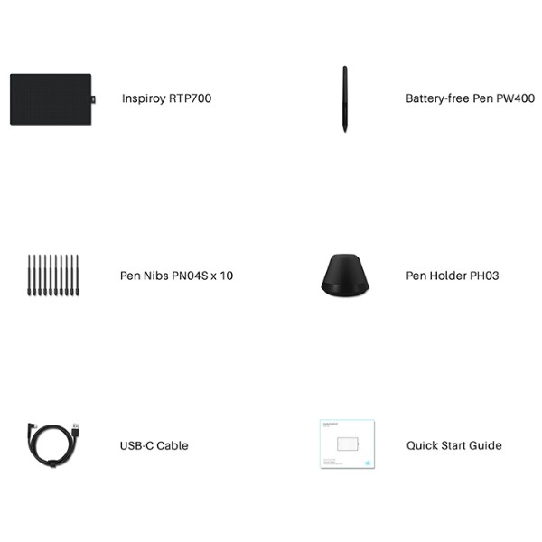 Фото - Графічний планшет Huion Inspiroy RTP-700+рукавиця