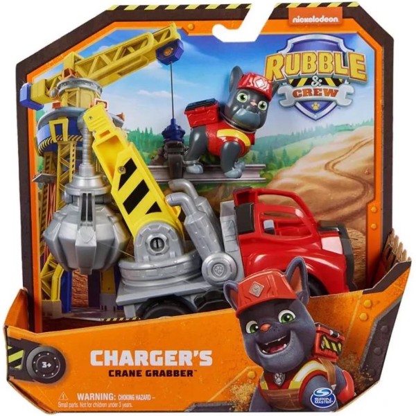 Фото - Базовый игровой транспорт для малыша Rubble Crew Будівельний кран з фігуркою Заряда (SM28500/6066539)