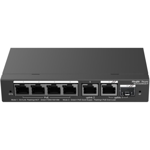 Фото - Коммутатор локальной сети (Switch) Ruijie RG-ES206GS-P