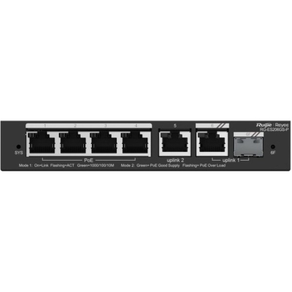 Фото - Коммутатор локальной сети (Switch) Ruijie RG-ES206GS-P