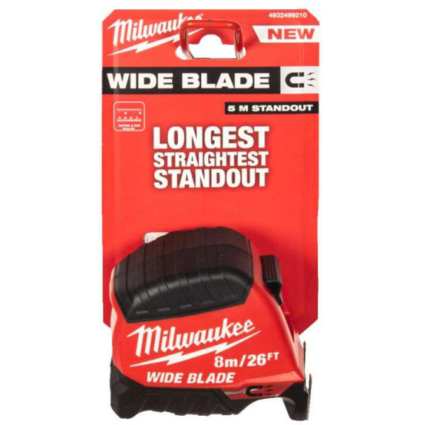 Фото - Рулетка Milwaukee WIDE BLADE MAGNETIC 8 м (4932499210)