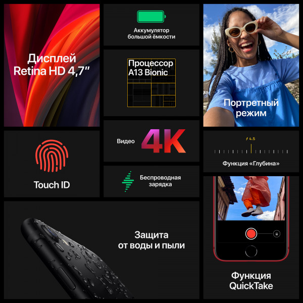 Фото - Смартфон Apple iPhone SE 2020 128Gb Black