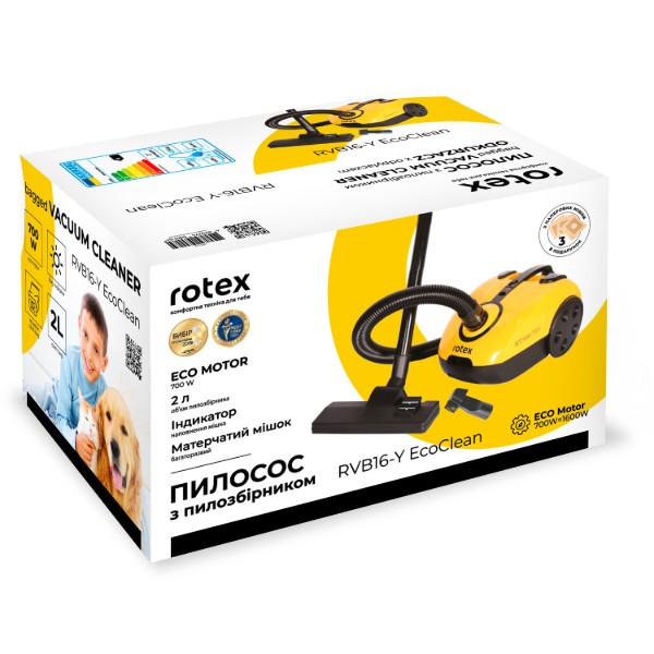 Фото - Пилосос для сухого прибирання з мішком Rotex RVB16-Y EcoClean
